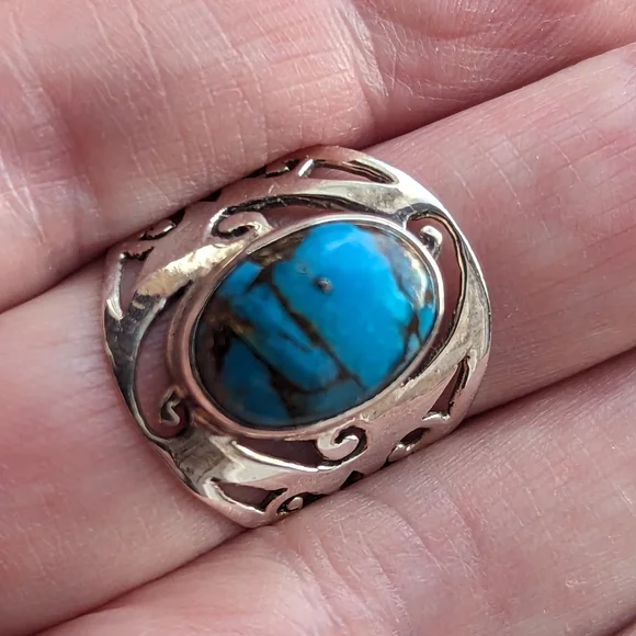 Turquoise sterling silver 925 Ring, size 7 - Picture 9 of 9